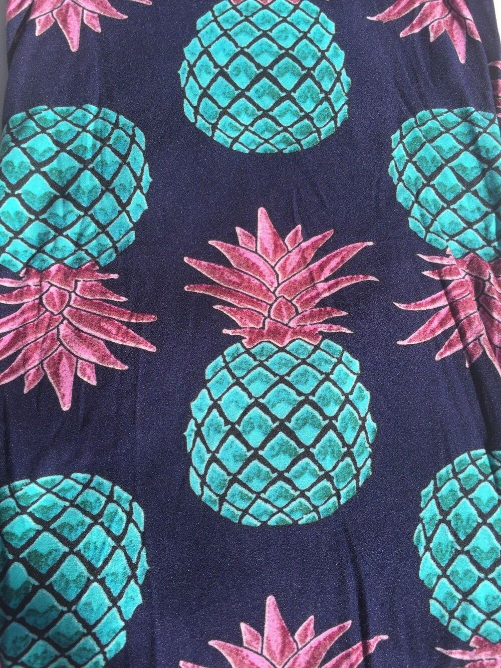 Pineapple Navy And Teal. Buttery Soft Leggings - One Size 2-12